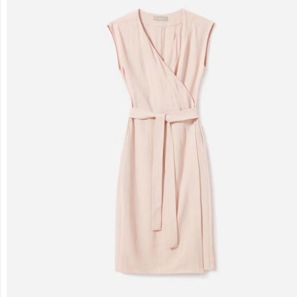 NWOT Everlane The Japanese GoWeave Short-Sleeve Wrap Dress in Rose - Picture 2 of 7